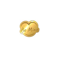 Be Mine Acrylic Coins Charms, Size – 2 inches~, Color – Gold Mirror, Pack of 5 pcs