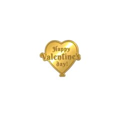 Happy Valentine’s Day Acrylic Coins Charms, Size – 2 inches~, Color – Gold Mirror, Pack of 5 pcs