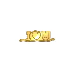 I love You Acrylic Coins Charms, Size – 2 inches~, Color – Gold Mirror, Pack of 5 pcs