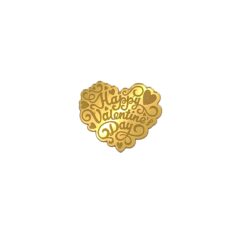 Happy Valentine’s Day Acrylic Coins Charms, Size – 2 inches~, Color – Gold Mirror, Pack of 5 pcs