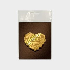 Happy Valentine’s Day Acrylic Coins Charms, Size – 2 inches~, Color – Gold Mirror, Pack of 5 pcs