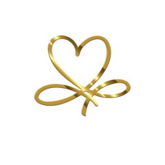 Heart with Infinity Acrylic Stickers Size – 3.5/4 inches~, Color – Gold Mirror, Pack of 5 pcs