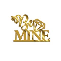 Be Mine Acrylic Stickers Size – 3.5/4 inches~, Color – Gold Mirror, Pack of 5 pcs