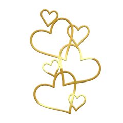 Hearts Acrylic Cake Topper Size – 5 inches, Color – Gold Mirror