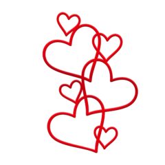 Hearts Acrylic Cake Topper Valentine Size – 5 inches, Color – Red