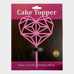 Heart Acrylic Cake Topper Size – 4 inches, Color – Pink