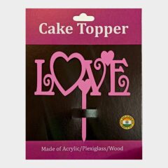 Love Acrylic Cake Topper Size – 4 inches, Color – Pink