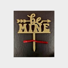 be mine Acrylic Cake Topper Size – 3 inches, Color – Gold Mirror, Pack of 10 pcs