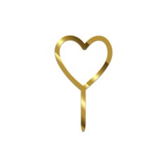 Heart Acrylic Cake Topper Size – 3 inches, Color – Gold Mirror, Pack of 10 pcs