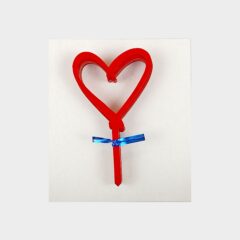 Heart Acrylic Cake Topper Size – 3 inches, Color – Red, Pack of 10 pcs