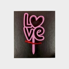 Love Acrylic Cake Topper Size – 3 inches, Color – Pink, Pack of 10 pcs