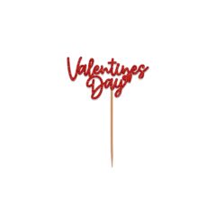 Valentine’s Day Glitter Tags with Toothpick, Pack of 10, Size – 3 inches, Color – Red Glitter