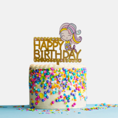 Happy Birthday Acrylic Cake Topper Mermaid Under the sea, Size – Medium