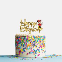 Happy Birthday Acrylic Cake Topper Minnie, Size – Medium