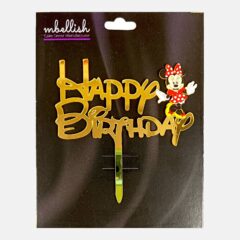 Happy Birthday Acrylic Cake Topper Minnie, Size – Medium