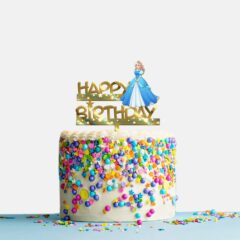 Happy Birthday Acrylic Cake Topper Princess Cinderella, Size – Medium