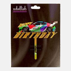 Happy Birthday Acrylic Cake Topper Sports Car, Size – Medium