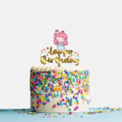 Happy Birthday Acrylic Cake Topper Twin Star, Size – Medium