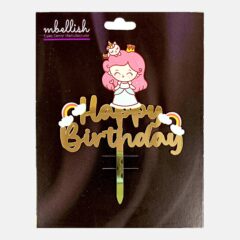 Happy Birthday Acrylic Cake Topper Twin Star, Size – Medium