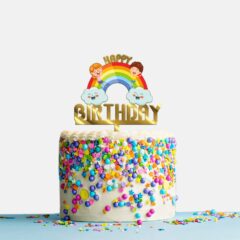 Happy Birthday Acrylic Cake Topper Rainbow Cloud, Size – Medium