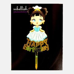 Happy Birthday Acrylic Cake Topper Princess, Size – Medium