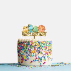 Happy Birthday Acrylic Cake Topper Cute Dinosaur, Size – Medium