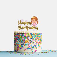 Happy Birthday Acrylic Cake Topper Doll, Size – Medium