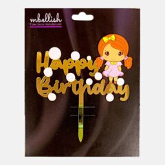 Happy Birthday Acrylic Cake Topper Doll, Size – Medium