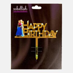 Happy Birthday Acrylic Cake Topper Frozen Princess, Size – Medium