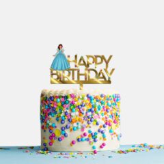 Happy Birthday Acrylic Cake Topper Princess, Size – Medium