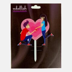 Couples Propose Engagement Acrylic Cake Topper, Size – Medium