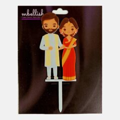 Couples Acrylic Cake Topper Indian, Size – Medium