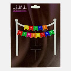 Happy Birthday Acrylic Cake Topper Bunting, Size – Medium