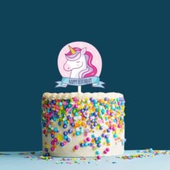 Happy Birthday Acrylic Cake Topper unicorn, Size – Medium