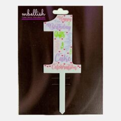 One First Birthday Acrylic Cake Topper, Size – Medium