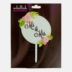 Mr & Mrs Acrylic Cake Topper, Size – Medium