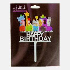 Happy Birthday Acrylic Cake Topper Toy Train, Size – Medium