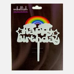 Happy Birthday Acrylic Cake Topper Rainbow, Size – Medium