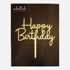 Happy Birthday Acrylic Cake Topper, Size – Medium