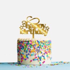 Happy Birthday Acrylic Cake Topper, Size – Medium