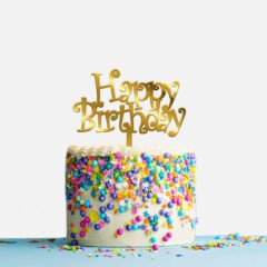 Happy Birthday Acrylic Cake Topper, Size – Medium