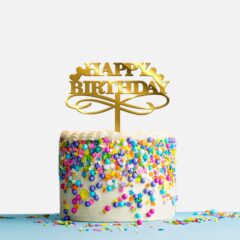 Happy Birthday Acrylic Cake Topper, Size – Medium