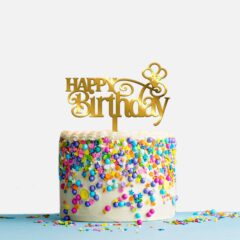 Happy Birthday Acrylic Cake Topper, Size – Medium