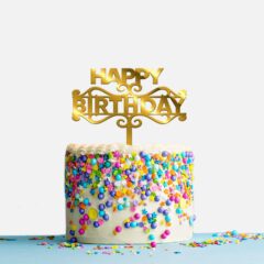 Happy Birthday Acrylic Cake Topper, Size – Medium