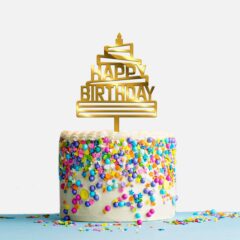 Happy Birthday Acrylic Cake Topper, Size – Medium