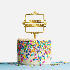 Happy Birthday Acrylic Cake Topper, Size – Medium