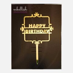 Happy Birthday Acrylic Cake Topper, Size – Medium