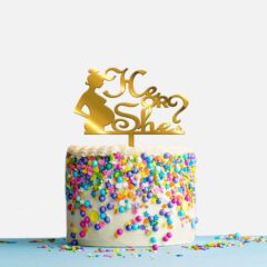 He or She ? Acrylic Cake Topper, Size – Medium