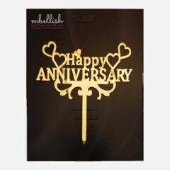 Happy Anniversary Acrylic Cake Topper, Size – Medium