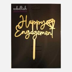 Happy Engagement Acrylic Cake Topper, Size – Medium